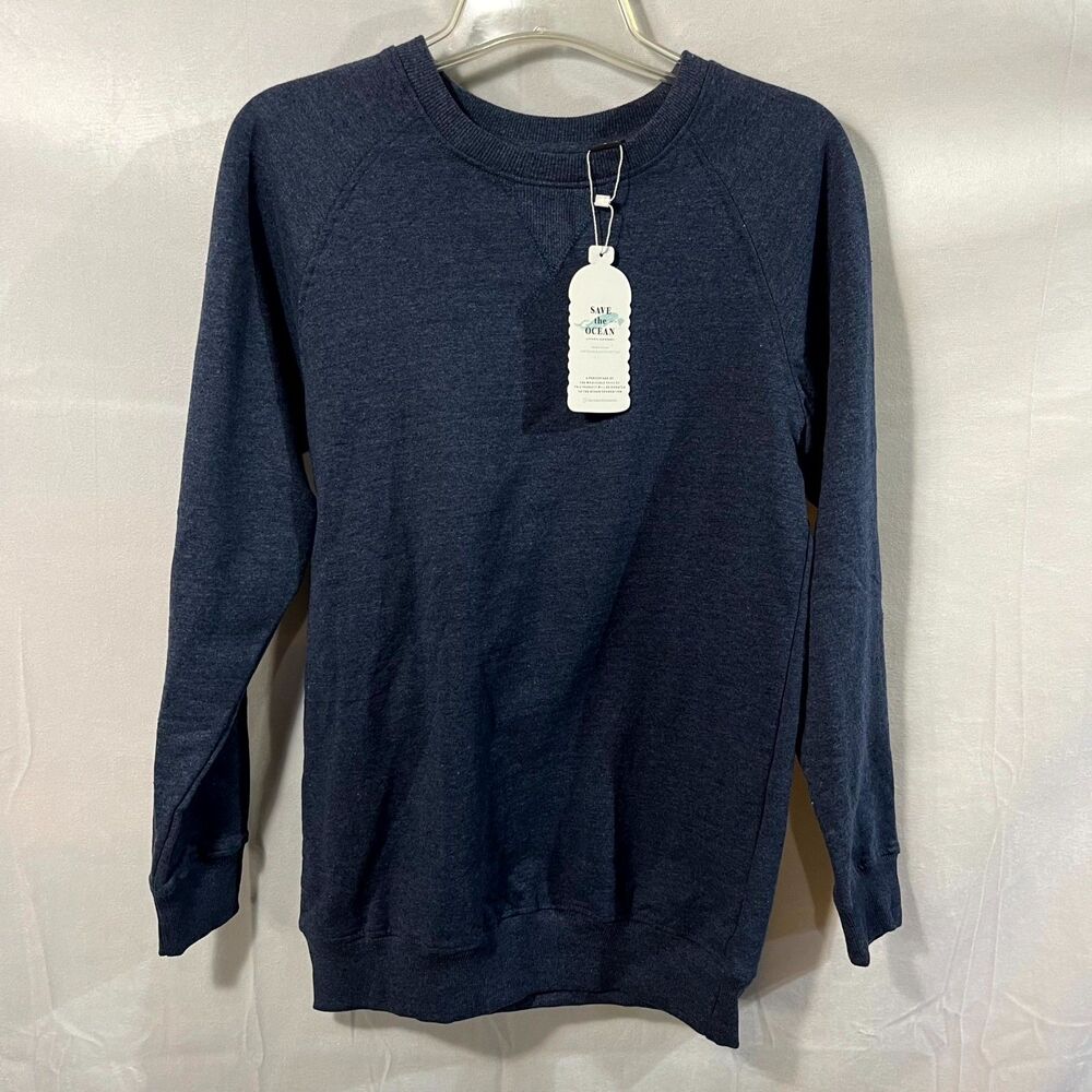 Save the Ocean Apparel Company Recycled Lightweight Sweater Blue Size S Mens NEW